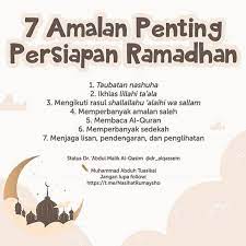 Rabu, 16 mei 2018 12:05 pm. Zayan 7 Amalan Penting Persiapan Bulan Ramadan Facebook