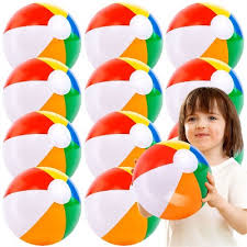 Joyfy 12 Pack Rainbow Beach Balls,12 inch Inflatable Swimming Pool Toys for Summer Games Pool Party Favors Summer Water Toy Fun Play Beachball Game