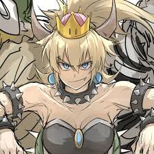 986148 blue eyes, anime, game art, anime girls, Super Mario, crown, demon  horns, simple background, boobs, low-angle, bowser, Bowsette, minimalism -  Rare Gallery HD Wallpapers