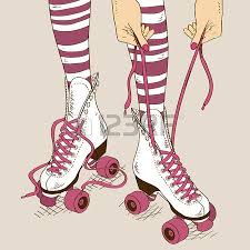 26459528 Illustration With Female Legs In Retro Roller Skates And Process Of Lacing Skates Jpg 450 Retro Roller Skates Girls Roller Skates Roller Derby Skates