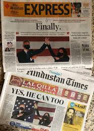 A newspaper of small format giving the news in condensed form, usually with illustrated, often sensational material. Rajini Vaidyanathan On Twitter Indian Newspaper Reaction To Bidenharris Win