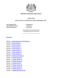 Linked data more info about linked data. Akta Kualiti Alam Sekeliling Pindaan 1985 Act A636 Enviro Knowledge Center