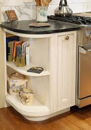 Countertop Cookbook Shelf A Simple Yet Elegant Way To Revamp Your Kitchen Decor Around The World In 2020 Corner Storage Cabinet Rounded Kitchen Cabinets Curved Kitchen Cabinets