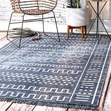 When shopping for a dining room rug, 8' x 10' is usually the minimum size to consider. Amazon Com Nuloom Cora Tribal Indoor Outdoor Area Rug 8 X 10 Blue Furniture Decor