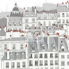 Papier Peint Toits De Paris Parisiens Voyage Pixers Fr Toits De Paris Illustration Parisienne Papier Peint