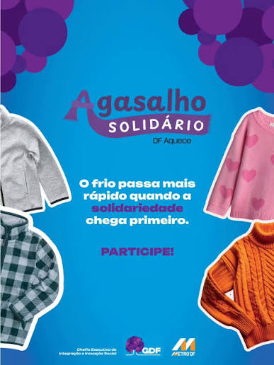🚇 Nesta quinta-feira (2/7), a partir das 10h, a Estação Central do Metrô-DF  receberá a ação Cabide Solidário, uma iniciativa voltada ao atendimento de  pessoas em situação de vulnerabilidade social durante o