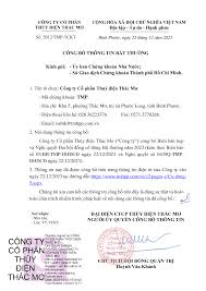CÔNG TY CỔ PHẦN THỦY ĐIỆN THÁC MƠ