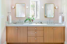 Bathroom vanity & tile backsplash. What S Popular In Sinks Mirrors And Lighting In Master Baths