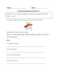Englishlinx Com Similes Worksheets Simile Worksheets Similes List
