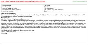 Sep 17, 2020 · keep your letter short and simple. Veterinary Meat Inspector Application Letter