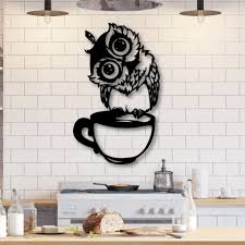 Custom wall art is one the easiest ways to personalize your home decor. Laser Cut Kitchen Wall Art Owl Sitting On Cup Free Vector Cdr Download 3axis Co