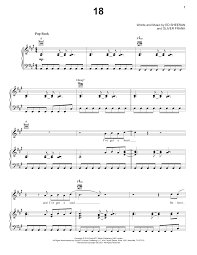 18 Sheet Music One Direction Piano Vocal Guitar Right Hand Melody