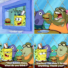 This article is a transcript of the spongebob squarepants episode opposite day from season 1, which aired on september 11, 1999. Spongebob On Twitter Imagine If Someone Didn T Forget The Pickles