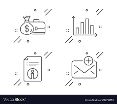Diagram Graph Salary And Technical Info Icons Set