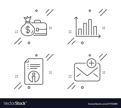 diagram graph salary and technical info icons set