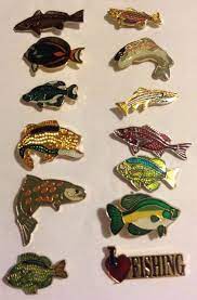 Lot Of 12 Different Fish Hat And Lapel Pins Lapel Pins Different Fish Lapel