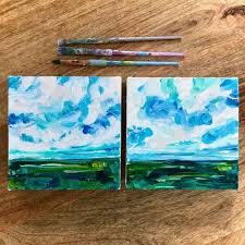 Today i'm using liquid tex basics acrylic paint. Easy Abstract Landscape Painting For Beginners How To Paint A Small Landscape On Canvas With Acrylic Paint Elle Byers Art