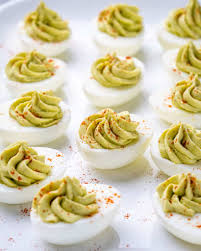Healthier deviled eggs require just four main ingredients: Keto Avocado Deviled Eggs Best Ever Healthy Fitness Meals