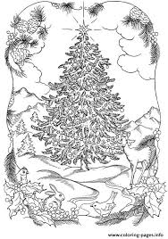 Just color has a ton of free christmas coloring pages for kids but the big highlight here is their christmas coloring pages for adults. Print Adults Christmas Tree In Nature Coloring Pages Free Christmas Coloring Pages Christmas Coloring Books Christmas Tree Coloring Pages