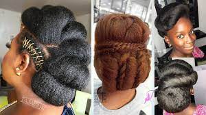 Step out of the box and try your hand at this style. Stylist Creates Elegant Natural Hair Updos On 4c Hair Lit Natural Hair Styles Hair Styles Light Hair