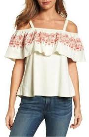 Halter neck button detail knit top. Nordstrom Sanctuary Helena Off The Cold Shoulder Knit Ruffle Top Shirt Tank Xl Ebay