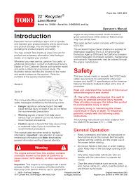 Although the toro 22 recycler lawn mower may not seem that remarkable at first, when you take a closer look at its features, you'll understand that this is wheel size. Toro 22in Recycler Lawnmower User Manual Manualzz