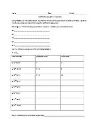 This algebra 2 sequences and series worksheet will produce problems with arithmetic sequences. Arithmetic Sequences Discovery By Cristy Starling Tpt