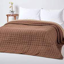 Eurofirany dimon jeté de lit matelassé motif à carreaux uni décoration toute l'année couette toute l'année (turquoise foncé, 230 x 260 cm). Couvre Lit Matelasse Bicolore Reversible En Coton Chocolat Beige