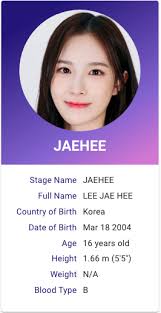 Lee Jaehee Kpop Profile Weeekly Kpop Profiles Profile Facts