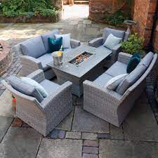 Grand patio outdoor conversation set with fire pit, 6 pcs furniture set sectional sofa set, wicker patio sofa & fire pit table backyard & garden set rattan side cabinet 4.3 out of 5 stars 71 $1,399.99 $ 1,399. Supremo Cebu Rattan Garden Sofa Set With Rectangular Fire Pit