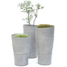 Purchased 3 large pots last year. Palma Tall And Large Architectural Modern Outdoor Planter Pot Stardust