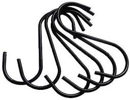 S shaped hooks require no installation and allow you to hang objects without the use of screws or nails. Amazon Com 10 Pcs Black Color Heavy Duty Steel S Hooks For Plants Towels With Pvc Coating Home Kitch Storage Organization Over The Door Hooks Hanging Pans