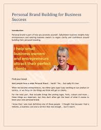 Realize that your personal brand, like many corporate brands, will change as your career grows. Personal Brand Building For Business Success By Sally Inkster Issuu
