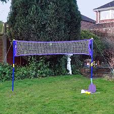 2 In 1 Set Tennis Und Badminton Netz Mit Schlagern Ballen Fur Garten Strand Sportset Spass Und Spiel Amazon De Sport Freizeit