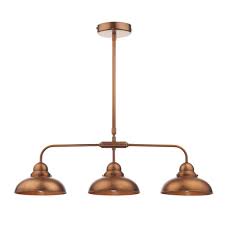 What types of copper pendant lights are available? Retro Style Antique Copper Kitchen Island Pendant With 3 Lights