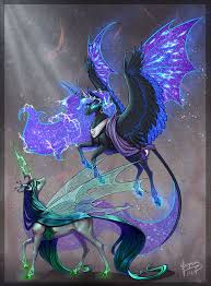 Queen Moon How About My New Tattoo Queen Chrysalis A Little Too Bright Mythical Creatures Art Pony Drawing Creature Art