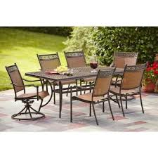 Hampton Bay Niles Park 7 Piece Sling Patio Dining Set S7 Adh04300 The Home Depot Patio Dining Set Patio Dining Chairs Patio Bar Set