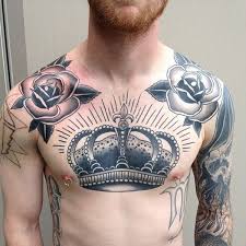 50 Meaningful Crown Tattoos Cuded Chest Tattoo Men Collar Bone Tattoo For Men Crown Tattoo Men