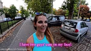 TGG - Hotwife eats 2 facials during cumwalk