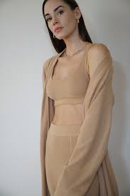 Kim kardashian west's shapewear and intimates line, skims, is now selling cozy loungewear, including a luxurious bathrobe, just in time for the holiday season. Christa Allen Christaallen Wears Skims Waffle Loungewear Scoop Bra Robe And Legging In Ochre Lounge Wear Loungewear Fashion Loungewear Sets