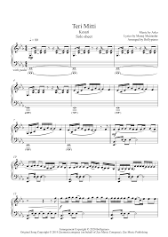 036 1 49 Teri Mitti Solo Sheet Https Bollypiano Com Product Teri Mitti Solo Sheet In 2020 Sheet Music Pdf Sheet Music Sheet Music Notes
