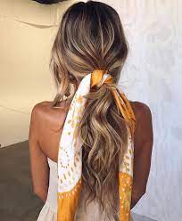 Pony Tied Hair Styles Scarf Hairstyles Long Hair Styles