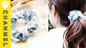 手作り リボンシュシュ はヘア ブレスレットにオススメ how to make chou chou bandas brazalete monos