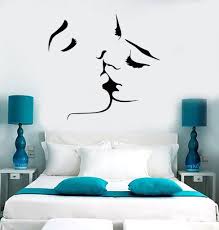 Vinyl Wall Decal Kissing Couple Love Romantic Bedroom Stickers Unique Gift Ig3715 Beach House Decor Living Room Bedroom Stickers Beach House Living Room