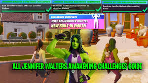 Visit jennifer walter's office as jennifer walters. How To Complete All Jennifer Walter Awakening Challenges Easy Guide Fortnite Chapter 2 Season 4 Youtube