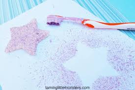 Easy examples of acrylic painting for beginners. Toothbrush Painting Art Activity For Kids Taming Little Monsters