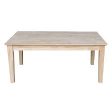 For example, if there's a storage shelf underneath, consider that as well. International Concepts Whitewood Tall Shaker Unfinished Coffee Table Ot 9tc