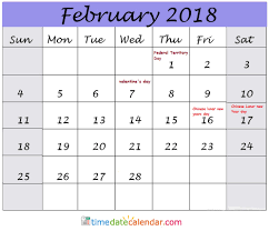 February Calendar 2018 Malaysia Free Printable Calendar