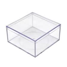 Set of 6 Acrylic Boxes with Lids, 4" Square x 2" Tall, Made in USA, Clear  Display Case for Collectibles, Rocks, Seashells and Crafts Storage & ...