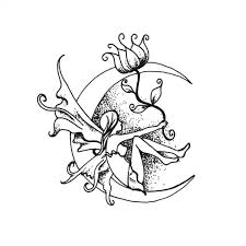 Little Fairy Sitting On The Moon With A Flower With Dotwork Effect Tattoo Design Tattooimages Biz Learn from this video how to draw a beautiful fairy sitting on a mushroom using easy pencil sketch. dotwork effect tattoo design